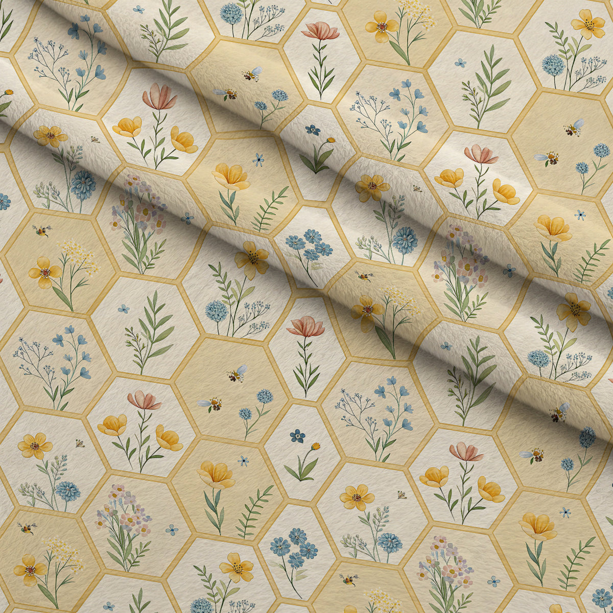 Nectar Meadow Pattern 18 Minky Fabric — plush minky folded close-up preview (mv-minky-v1:lying)