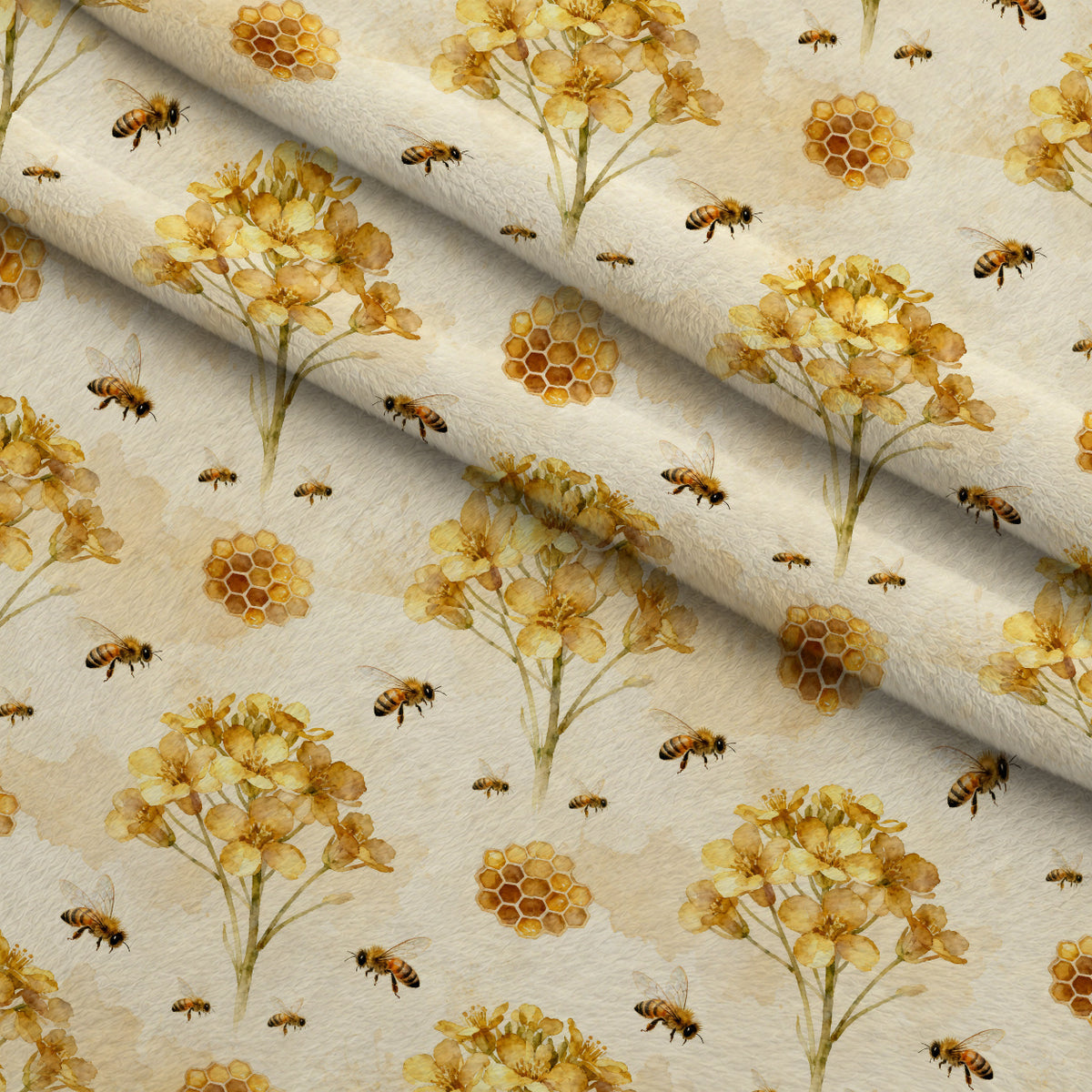 Nectar Meadow Pattern 3 Minky Fabric — plush minky folded close-up preview (mv-minky-v1:lying)