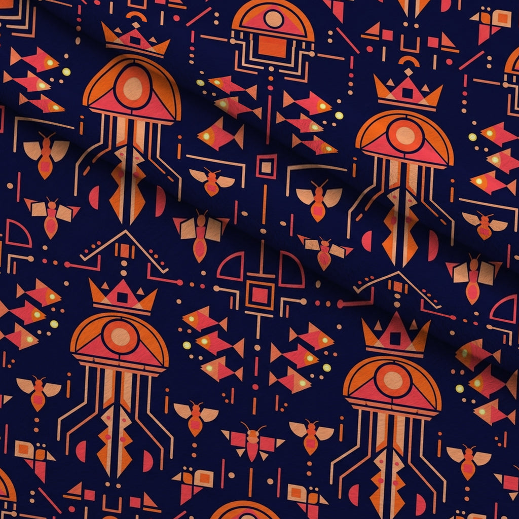 Neon Abyss Pattern 106 Minky Fabric — plush minky folded close-up preview (mv-minky-v1:lying)