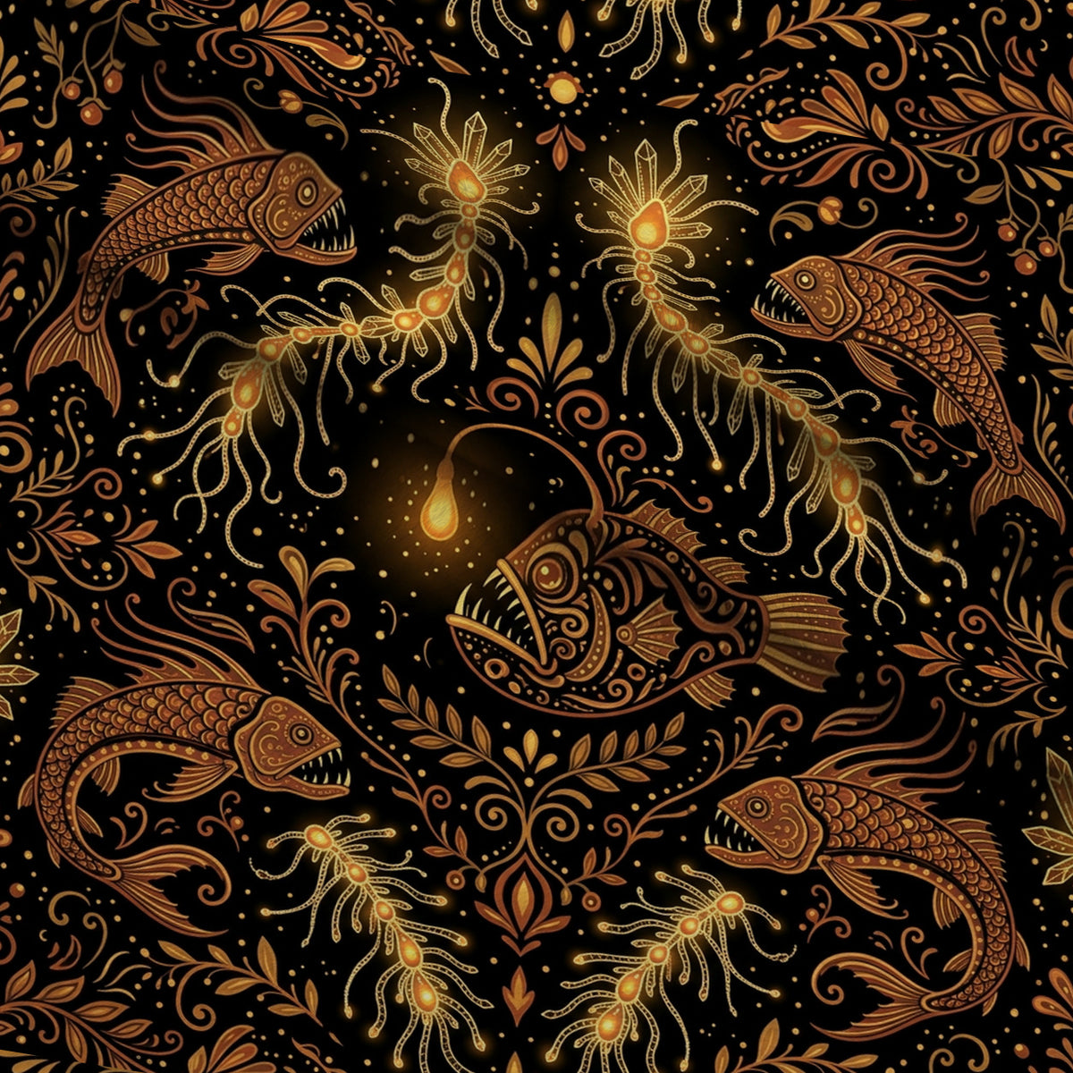 Neon Abyss Pattern 109 Minky Fabric — plush minky folded close-up preview (mv-minky-v1:lying)