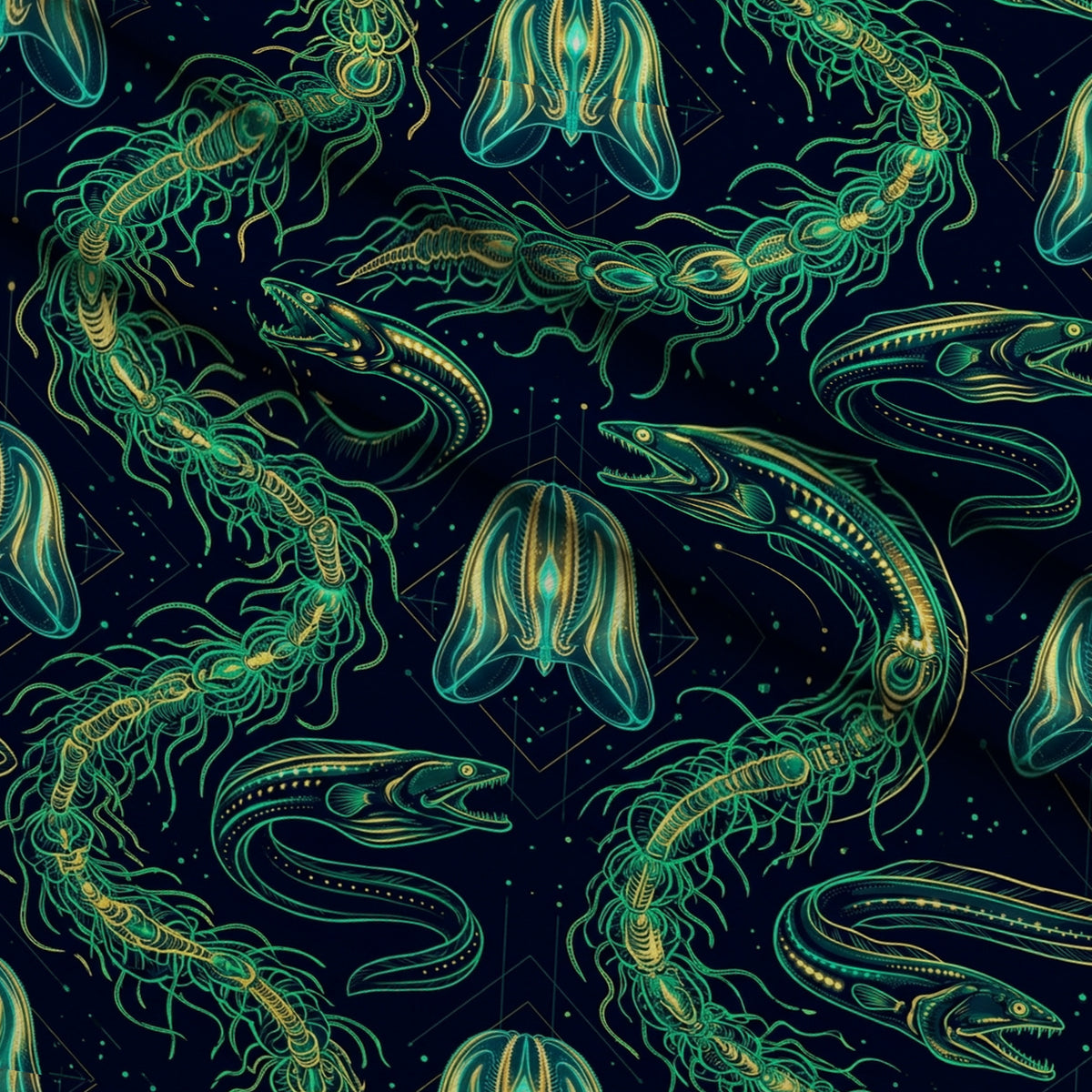 Neon Abyss Pattern 110 Minky Fabric — plush minky folded close-up preview (mv-minky-v1:lying)