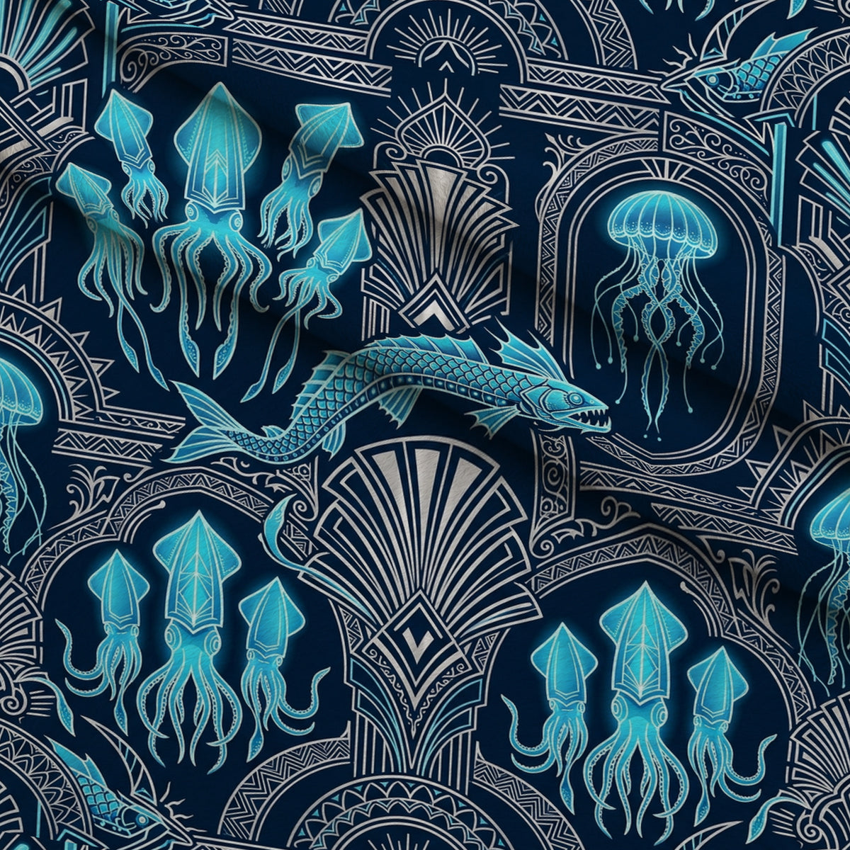 Neon Abyss Pattern 111 Minky Fabric — plush minky folded close-up preview (mv-minky-v1:lying)