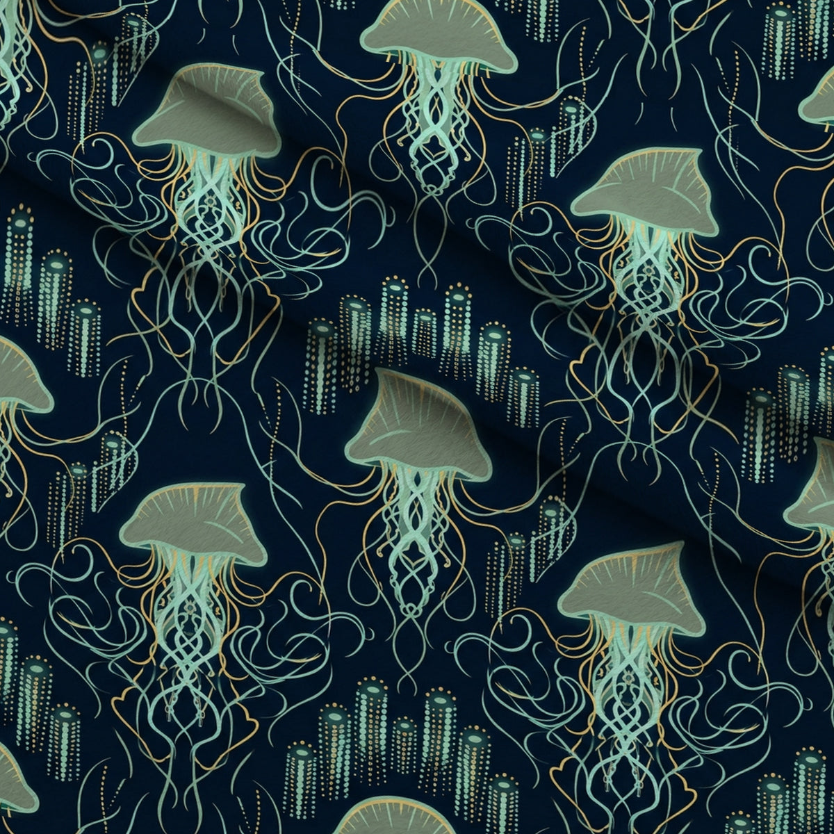 Neon Abyss Pattern 114 Minky Fabric — plush minky folded close-up preview (mv-minky-v1:lying)