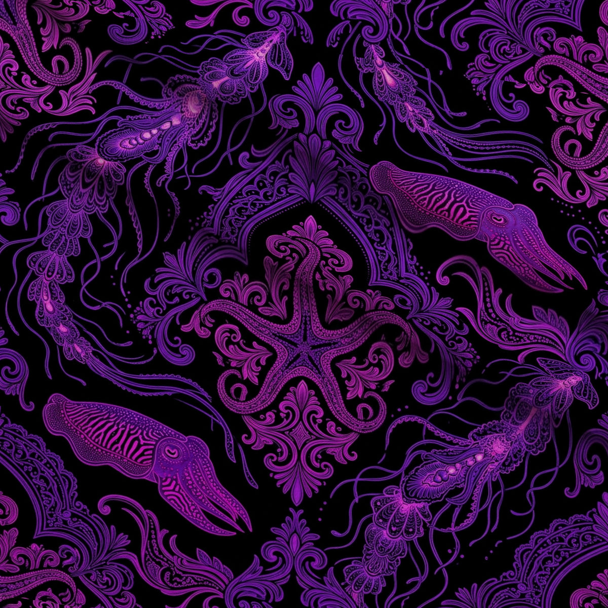 Neon Abyss Pattern 116 Minky Fabric — plush minky folded close-up preview (mv-minky-v1:lying)