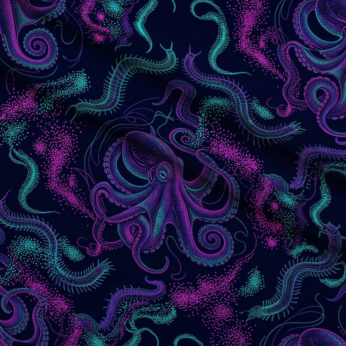 Neon Abyss Pattern 117 Minky Fabric — plush minky folded close-up preview (mv-minky-v1:lying)