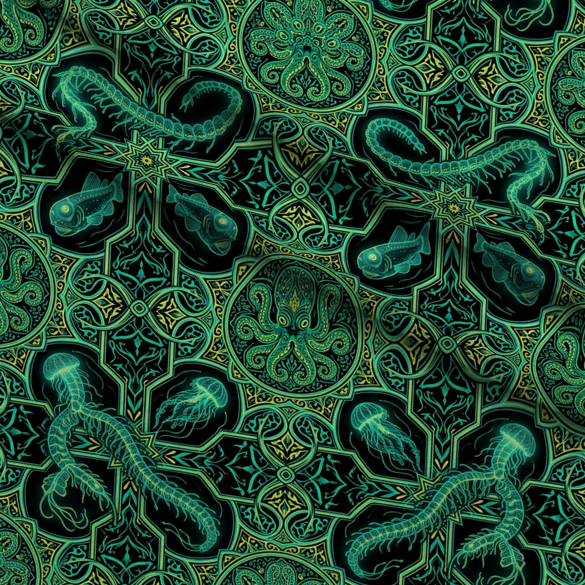 Neon Abyss Pattern 119 Minky Fabric — plush minky folded close-up preview (mv-minky-v1:lying)