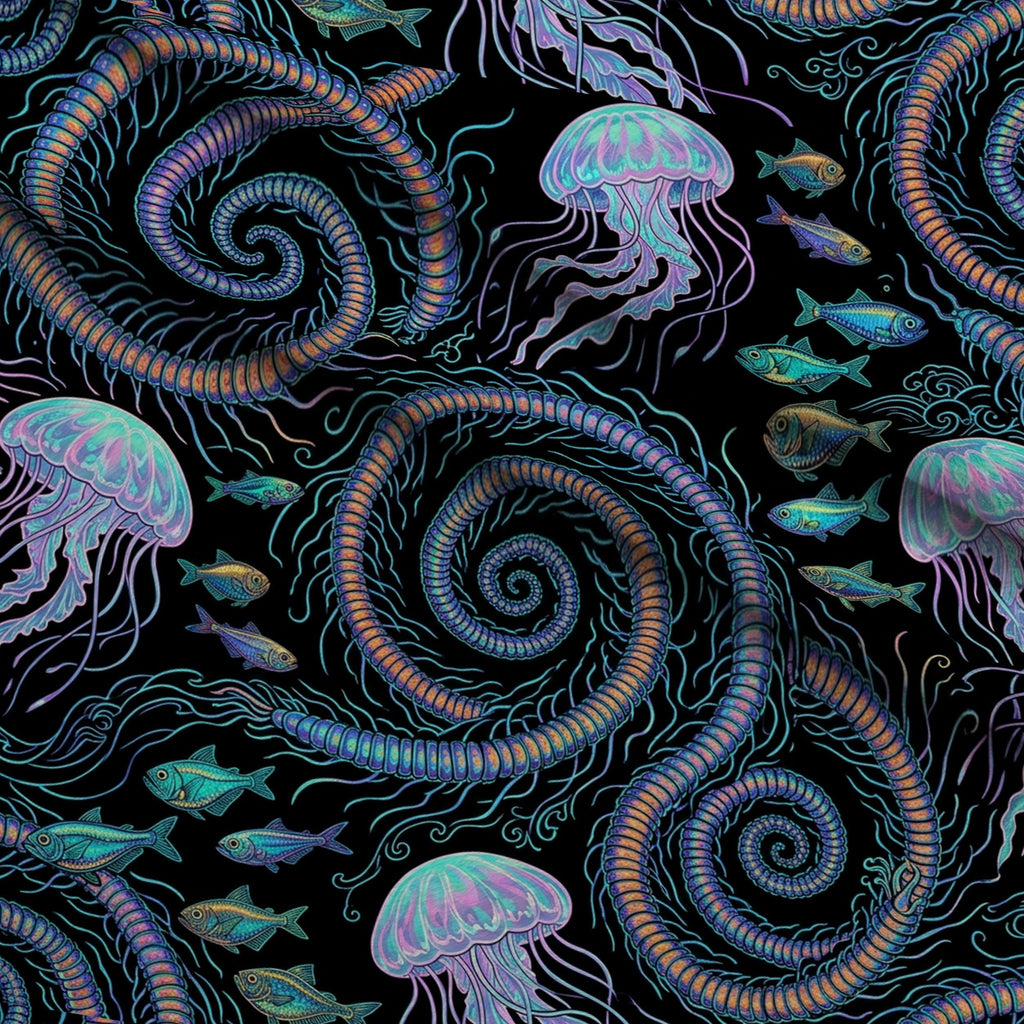 Neon Abyss Pattern 120 Minky Fabric — plush minky folded close-up preview (mv-minky-v1:lying)