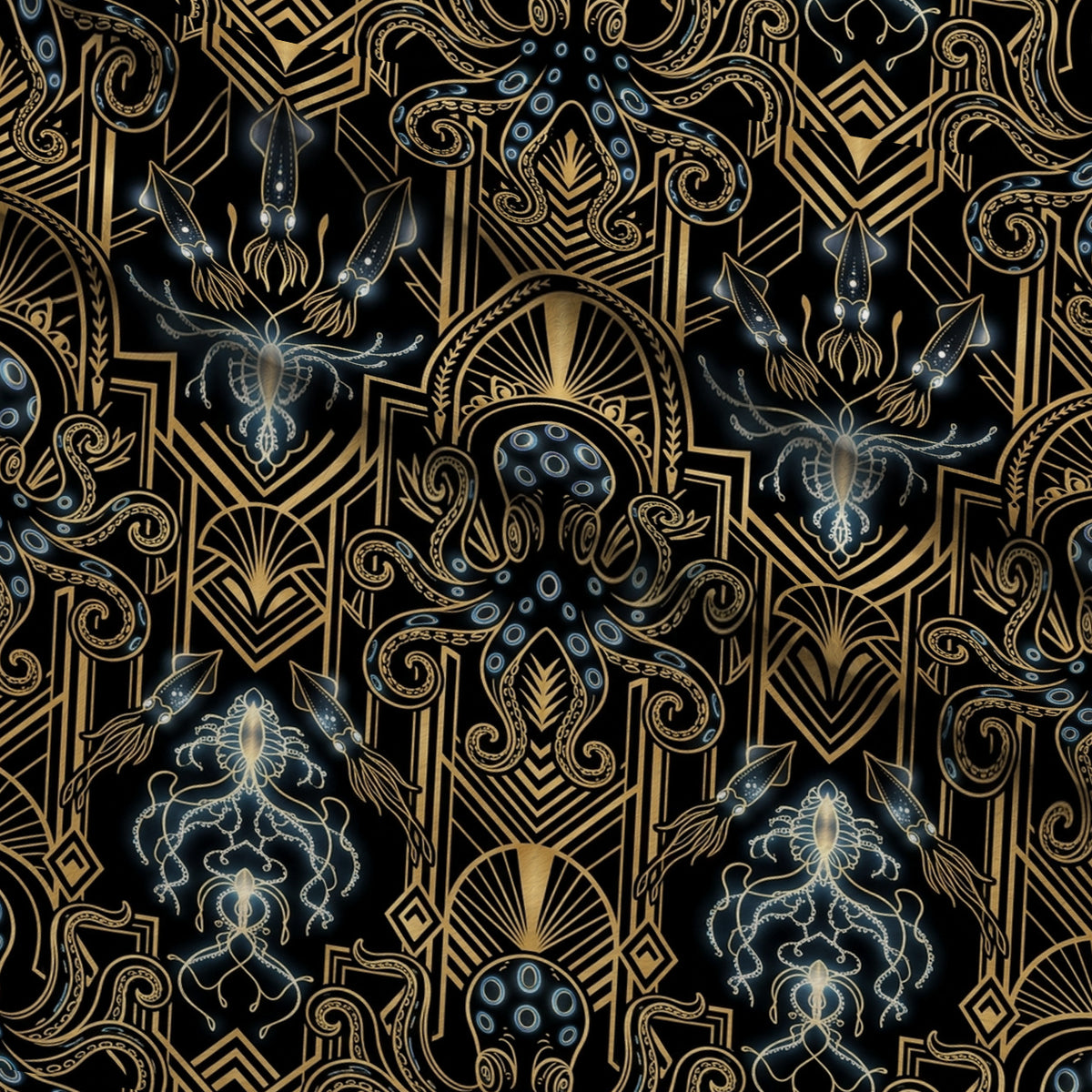 Neon Abyss Pattern 124 Minky Fabric — plush minky folded close-up preview (mv-minky-v1:lying)