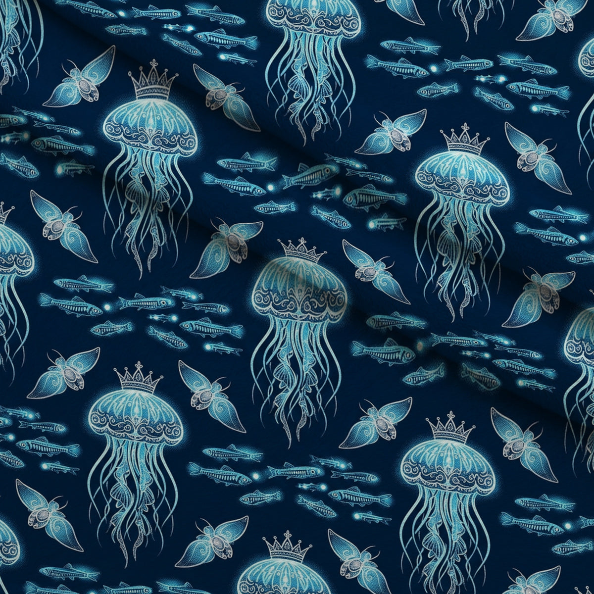 Neon Abyss Pattern 125 Minky Fabric — plush minky folded close-up preview (mv-minky-v1:lying)