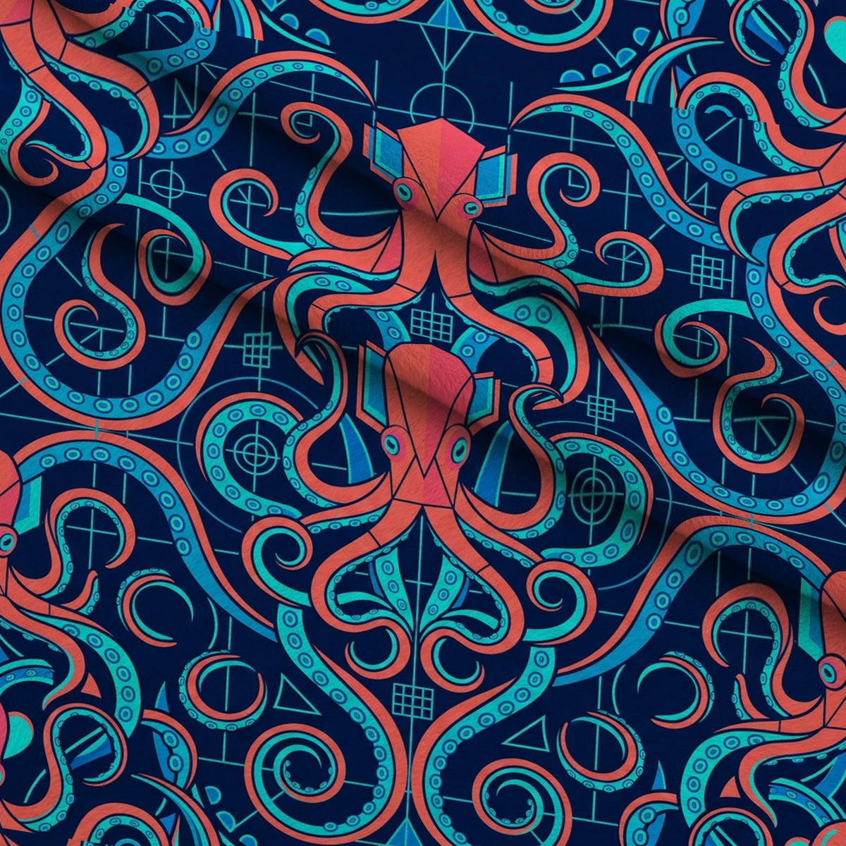 Neon Abyss Pattern 126 Minky Fabric — plush minky folded close-up preview (mv-minky-v1:lying)