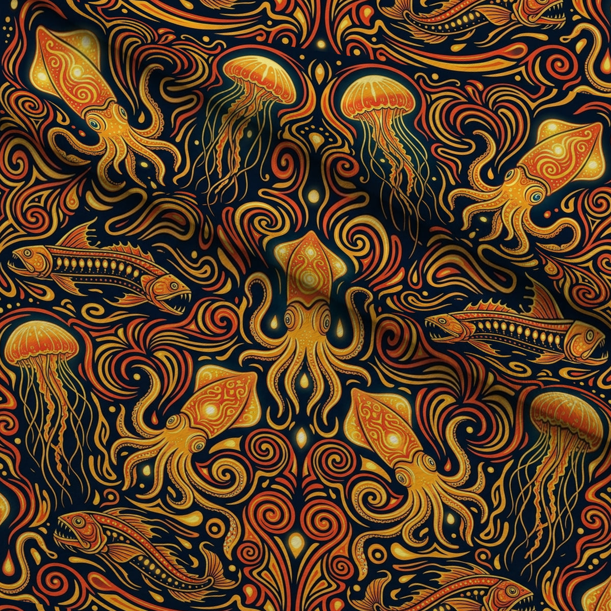 Neon Abyss Pattern 13 Minky Fabric — plush minky folded close-up preview (mv-minky-v1:lying)