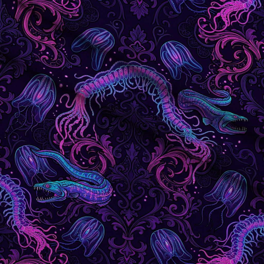 Neon Abyss Pattern 130 Minky Fabric — plush minky folded close-up preview (mv-minky-v1:lying)