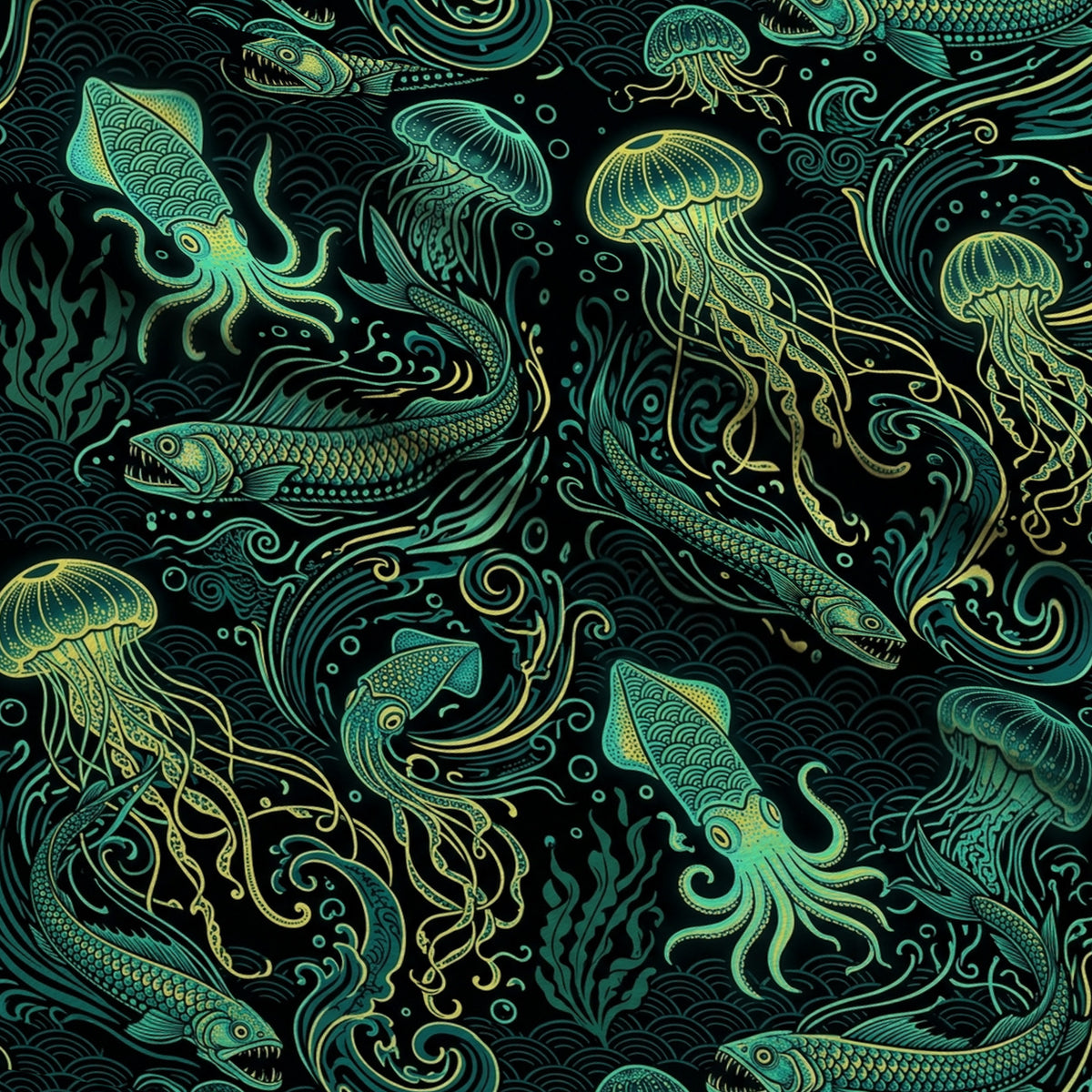 Neon Abyss Pattern 131 Minky Fabric — plush minky folded close-up preview (mv-minky-v1:lying)