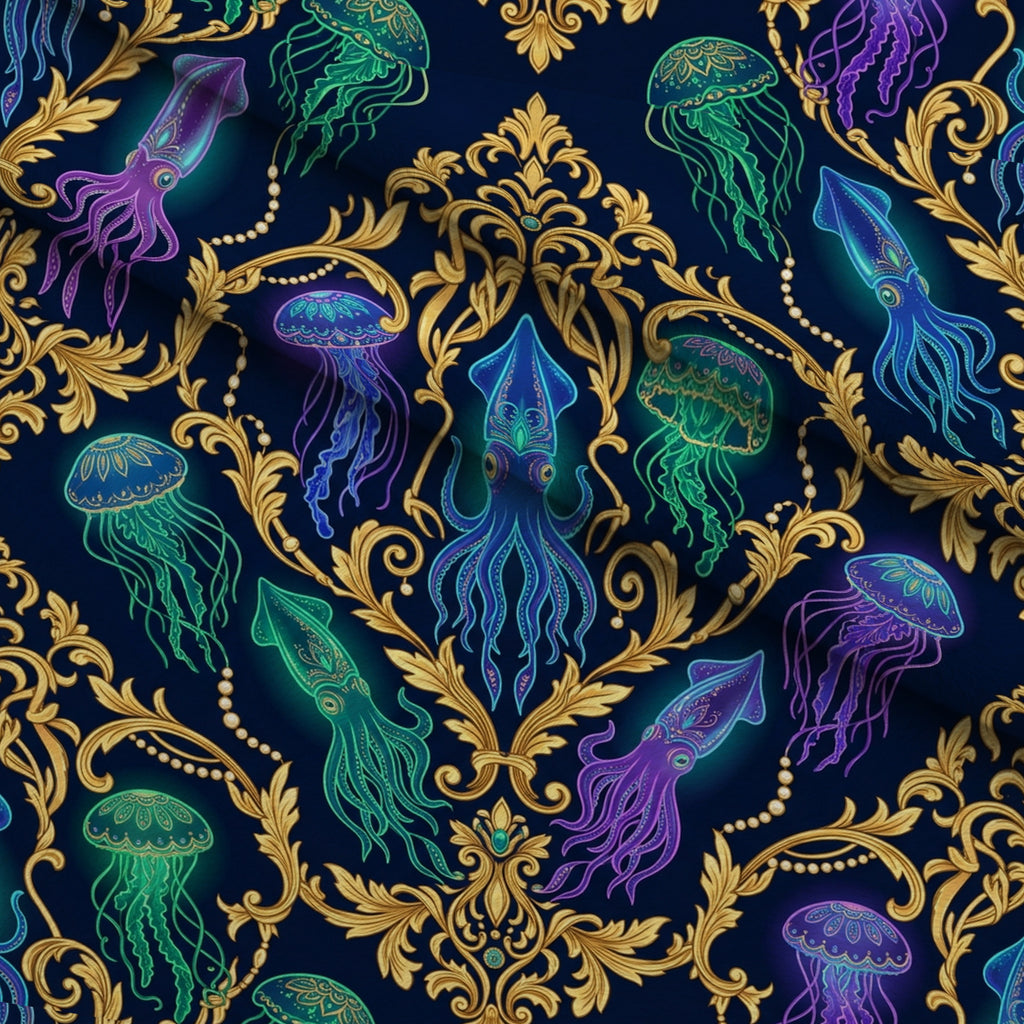 Neon Abyss Pattern 135 Minky Fabric — plush minky folded close-up preview (mv-minky-v1:lying)