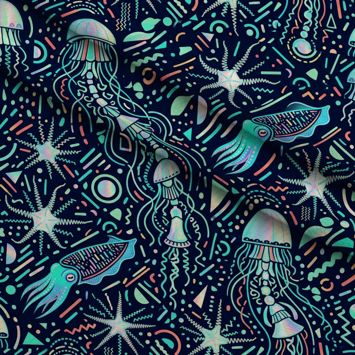 Neon Abyss Pattern 136 Minky Fabric — plush minky folded close-up preview (mv-minky-v1:lying)
