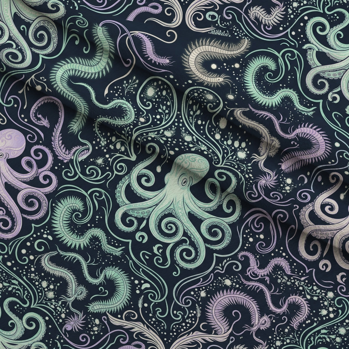 Neon Abyss Pattern 137 Minky Fabric — plush minky folded close-up preview (mv-minky-v1:lying)