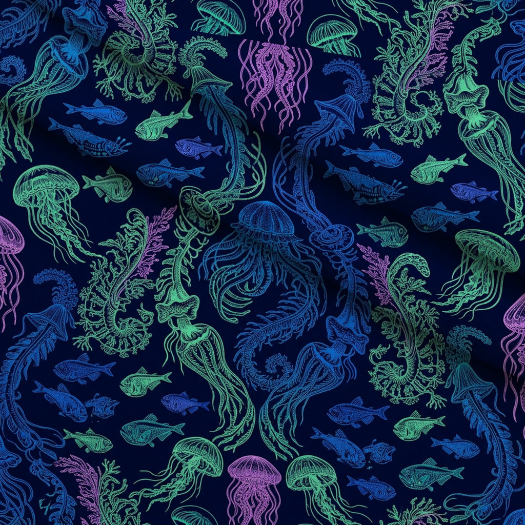 Neon Abyss Pattern 140 Minky Fabric — plush minky folded close-up preview (mv-minky-v1:lying)
