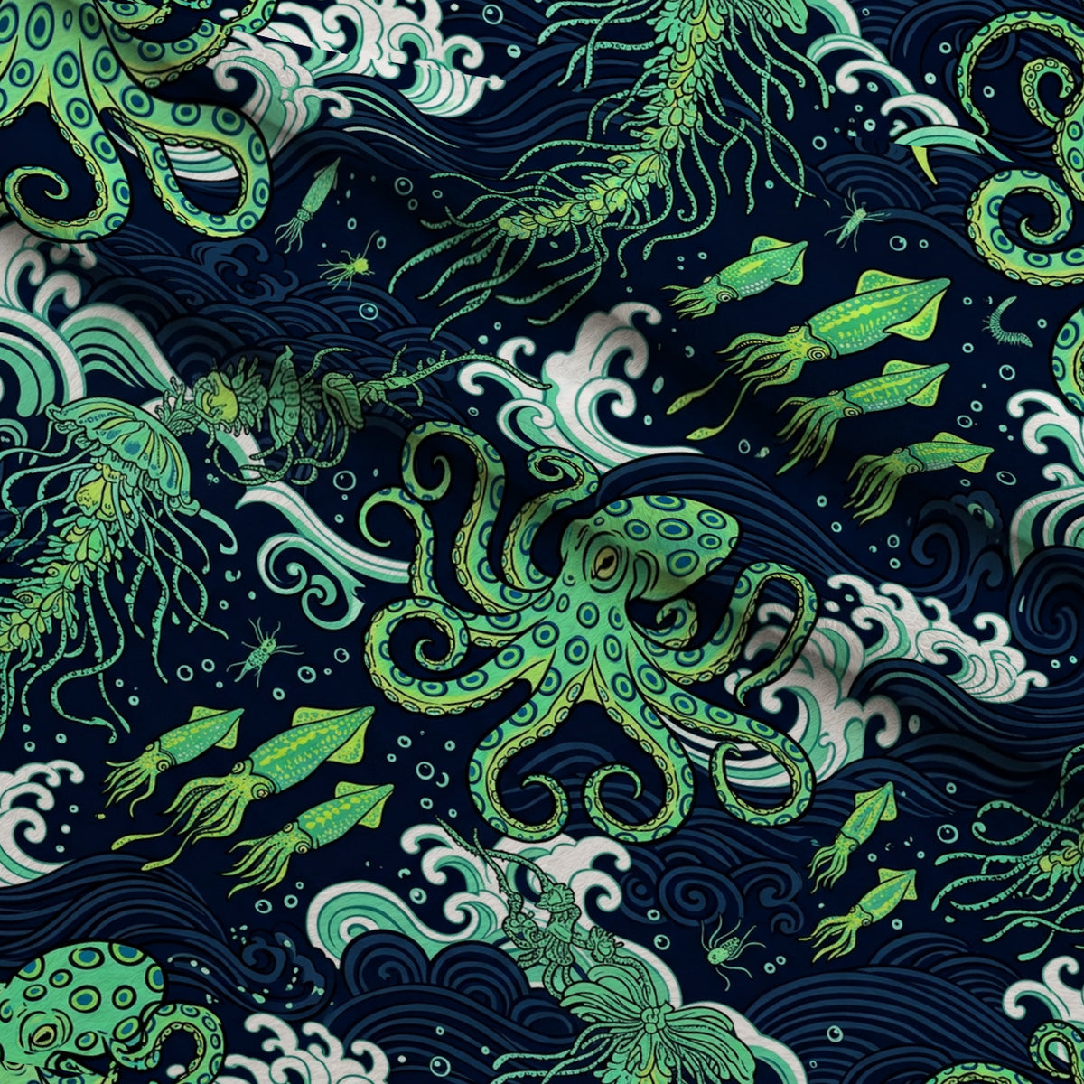 Neon Abyss Pattern 144 Minky Fabric — plush minky folded close-up preview (mv-minky-v1:lying)