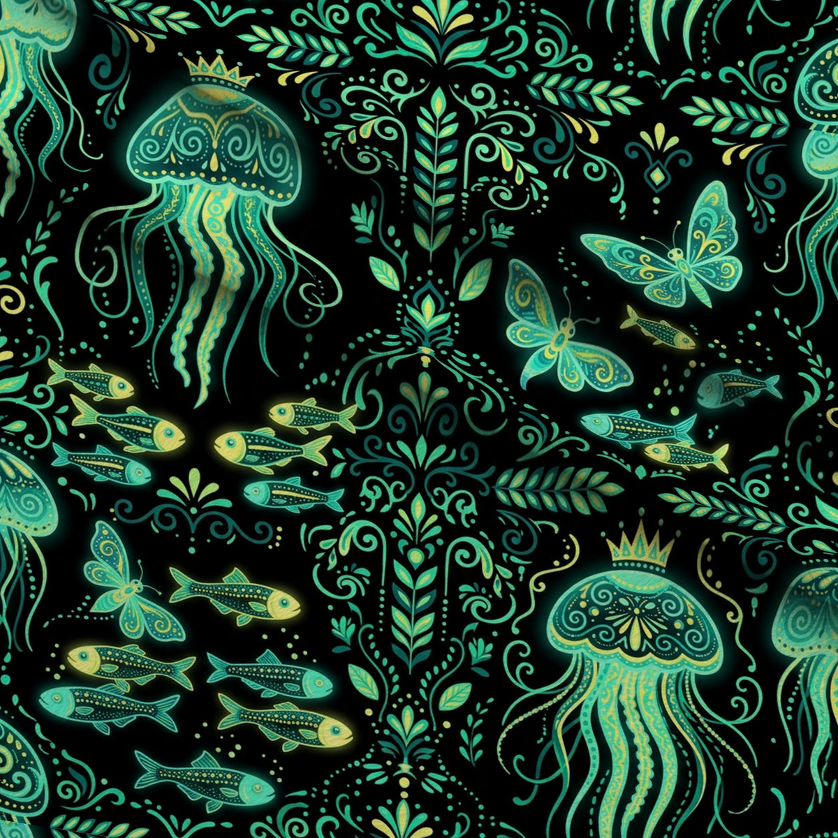 Neon Abyss Pattern 145 Minky Fabric — plush minky folded close-up preview (mv-minky-v1:lying)