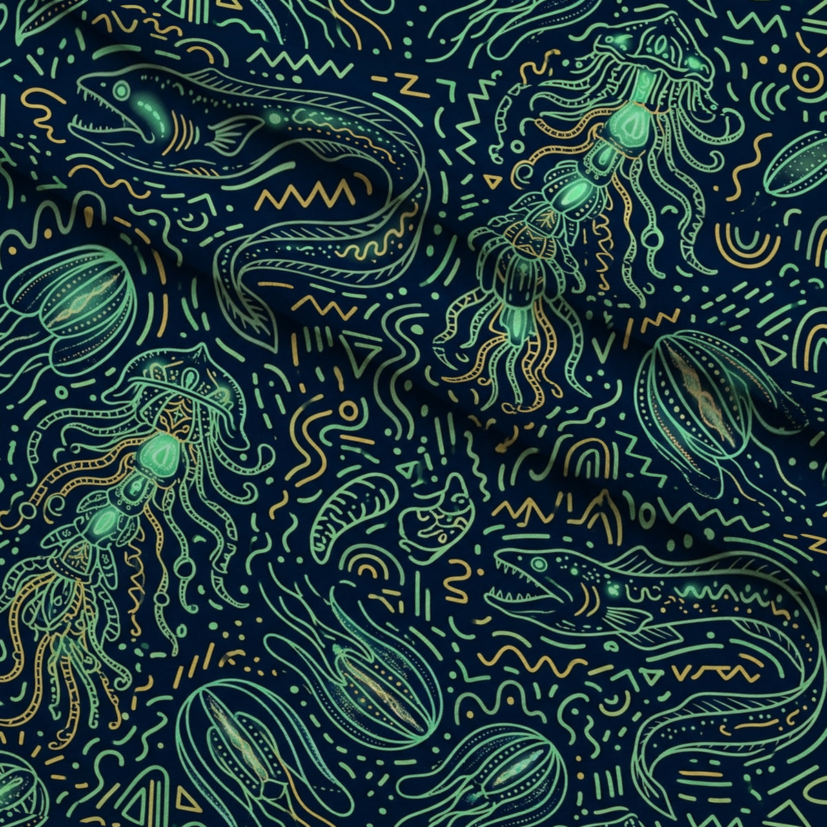 Neon Abyss Pattern 150 Minky Fabric — plush minky folded close-up preview (mv-minky-v1:lying)