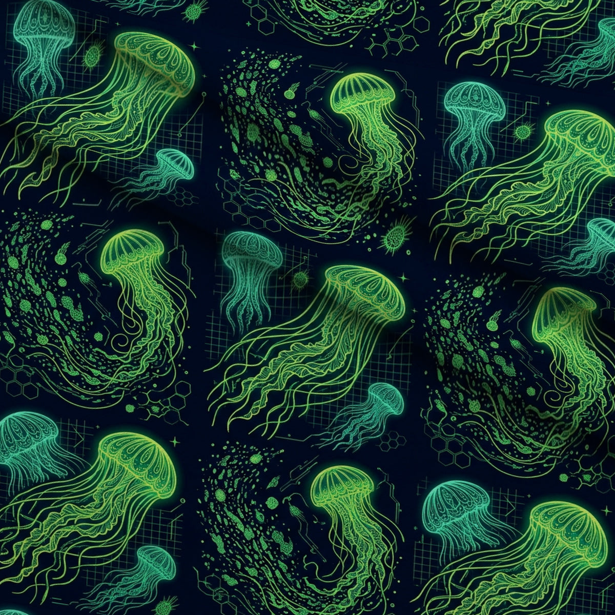 Neon Abyss Pattern 25 Minky Fabric — plush minky folded close-up preview (mv-minky-v1:lying)