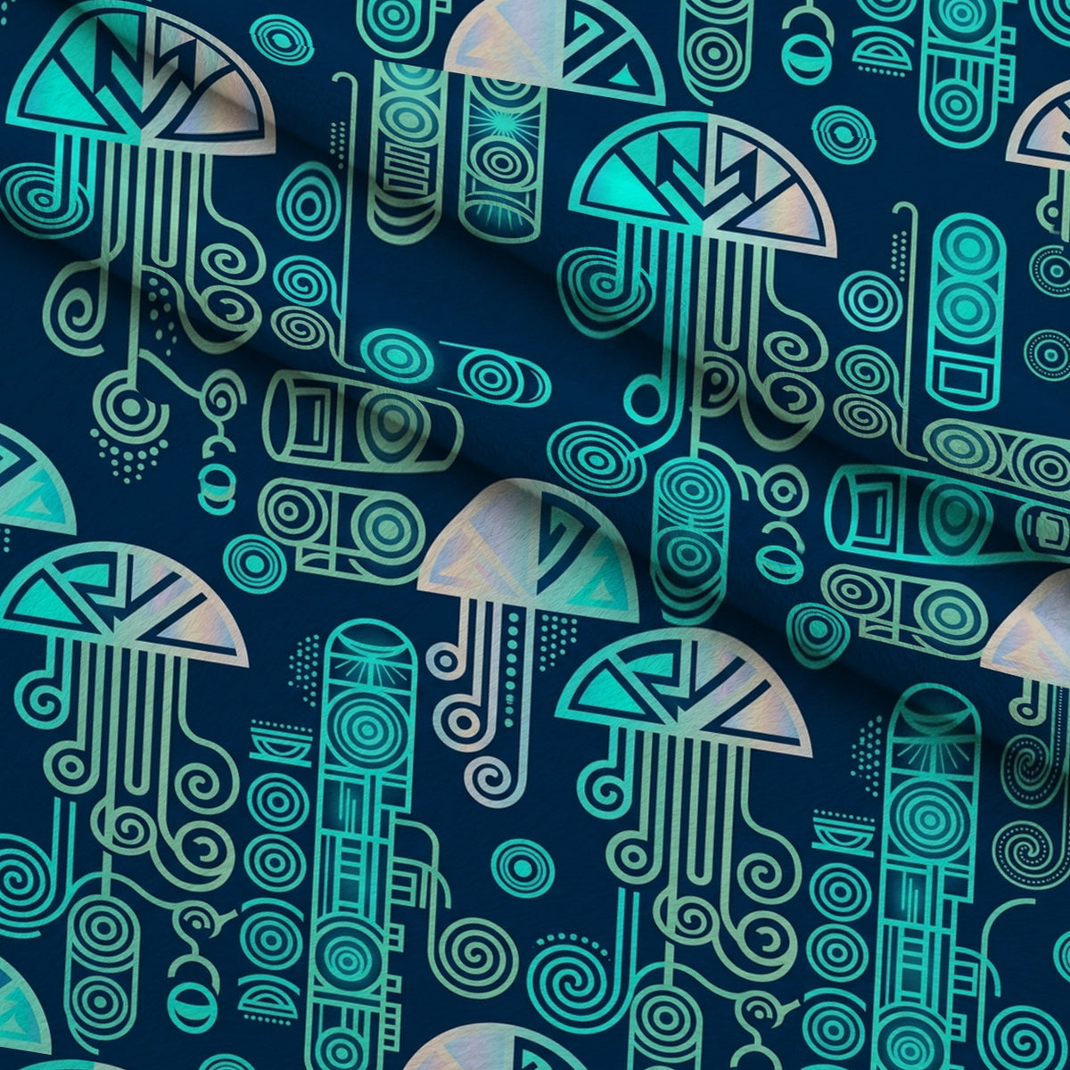 Neon Abyss Pattern 26 Minky Fabric — plush minky folded close-up preview (mv-minky-v1:lying)