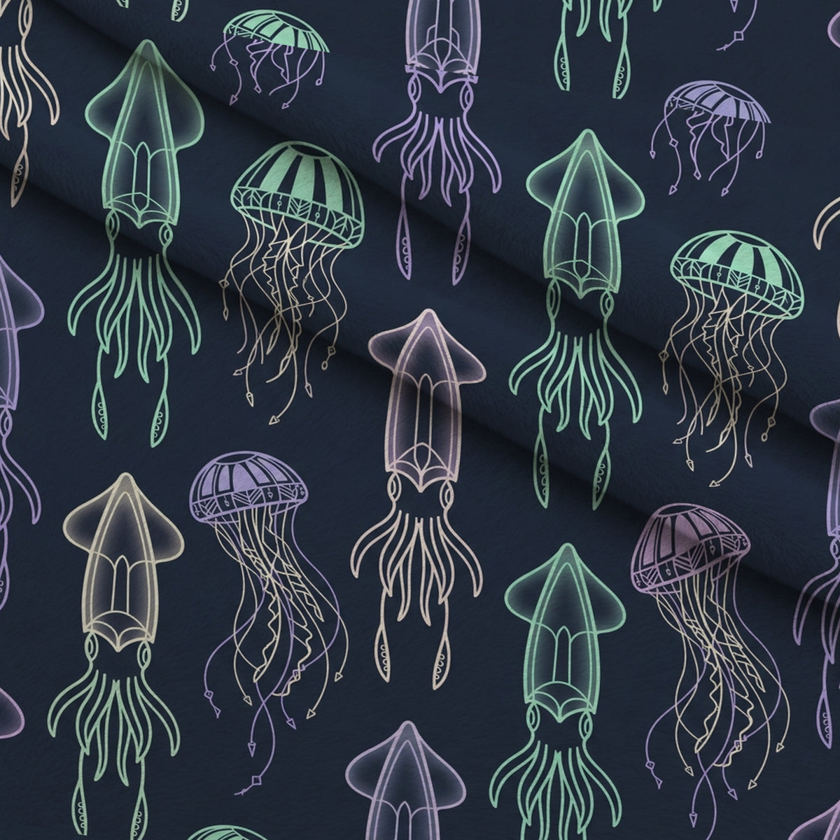 Neon Abyss Pattern 27 Minky Fabric — plush minky folded close-up preview (mv-minky-v1:lying)