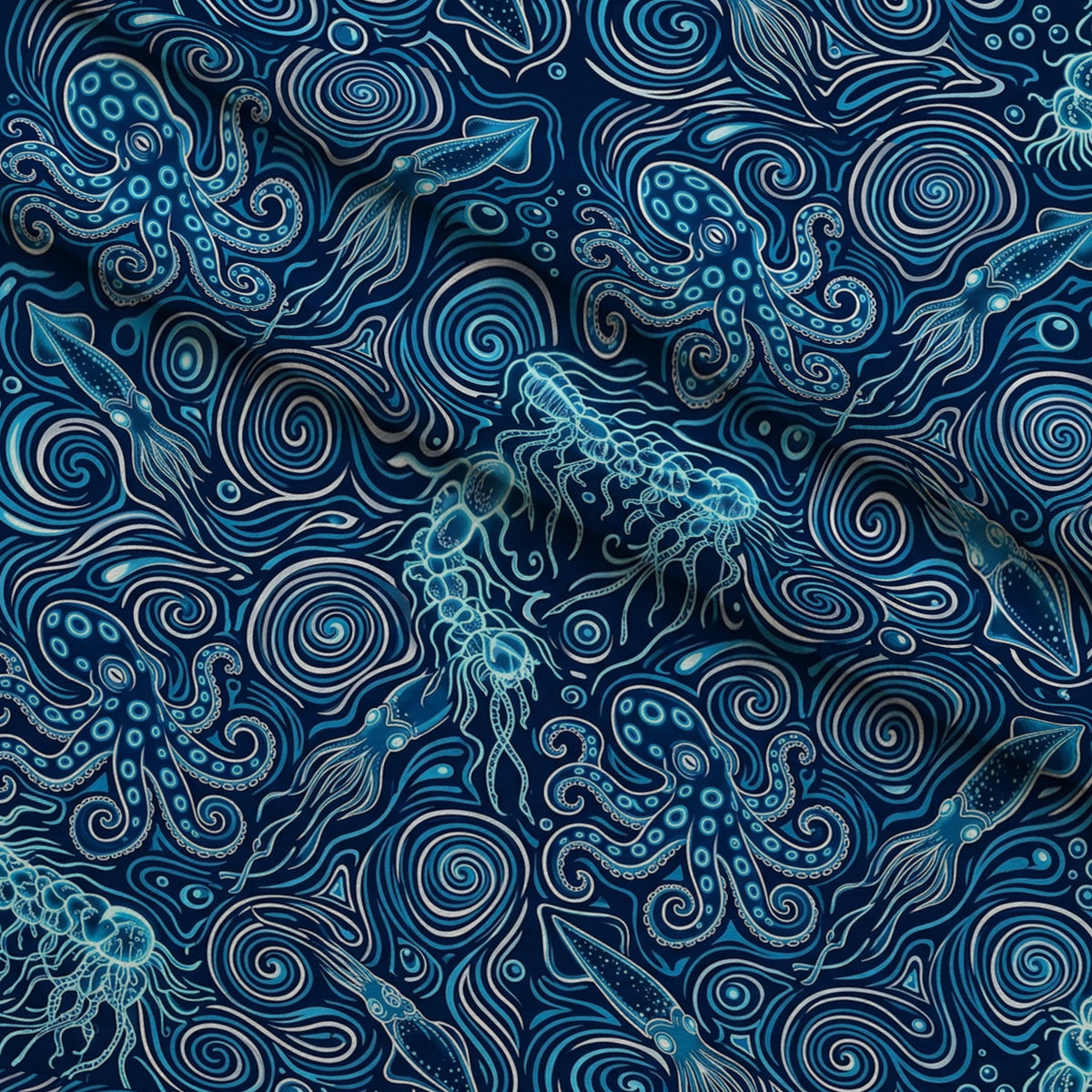 Neon Abyss Pattern 29 Minky Fabric — plush minky folded close-up preview (mv-minky-v1:lying)