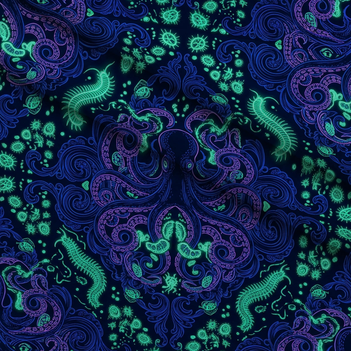Neon Abyss Pattern 31 Minky Fabric — plush minky folded close-up preview (mv-minky-v1:lying)