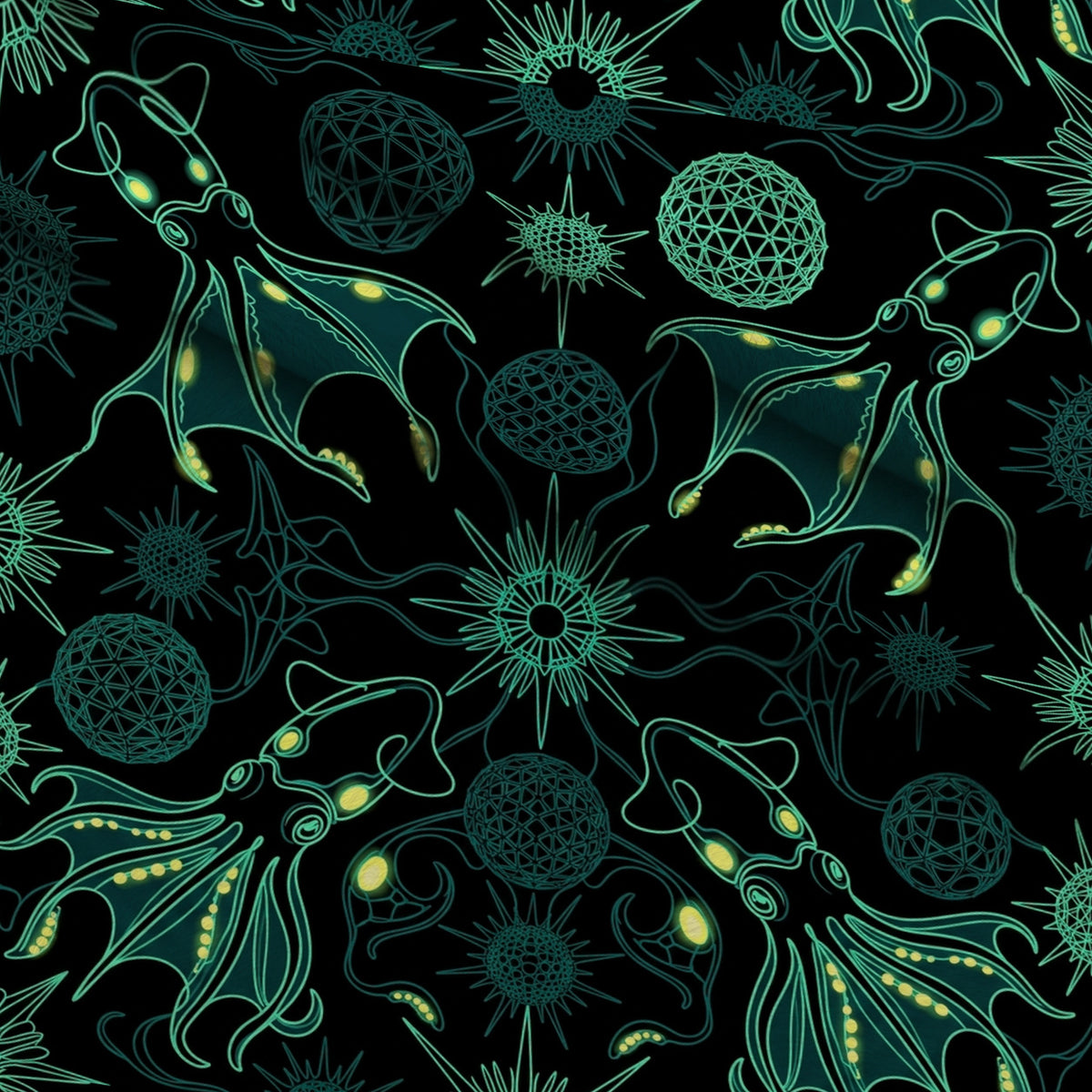 Neon Abyss Pattern 36 Minky Fabric — plush minky folded close-up preview (mv-minky-v1:lying)