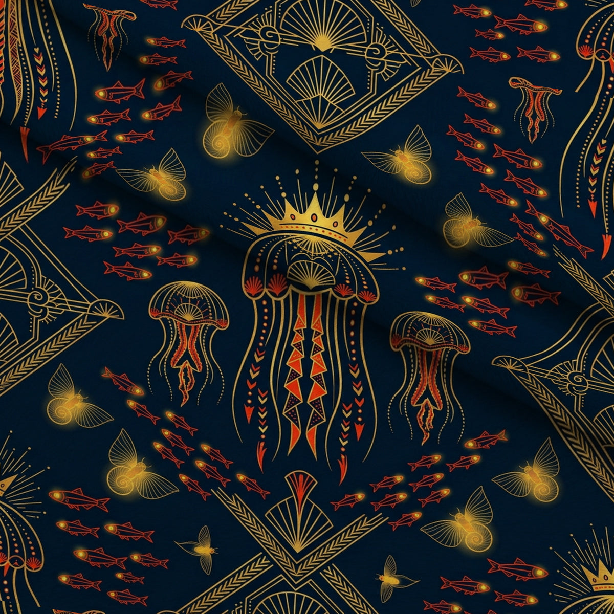 Neon Abyss Pattern 39 Minky Fabric — plush minky folded close-up preview (mv-minky-v1:lying)