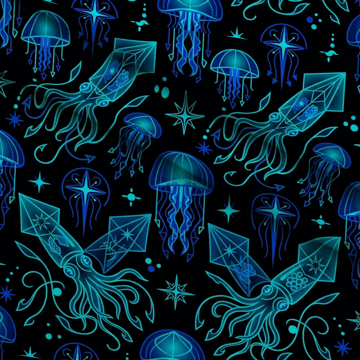 Neon Abyss Pattern 41 Minky Fabric — plush minky folded close-up preview (mv-minky-v1:lying)