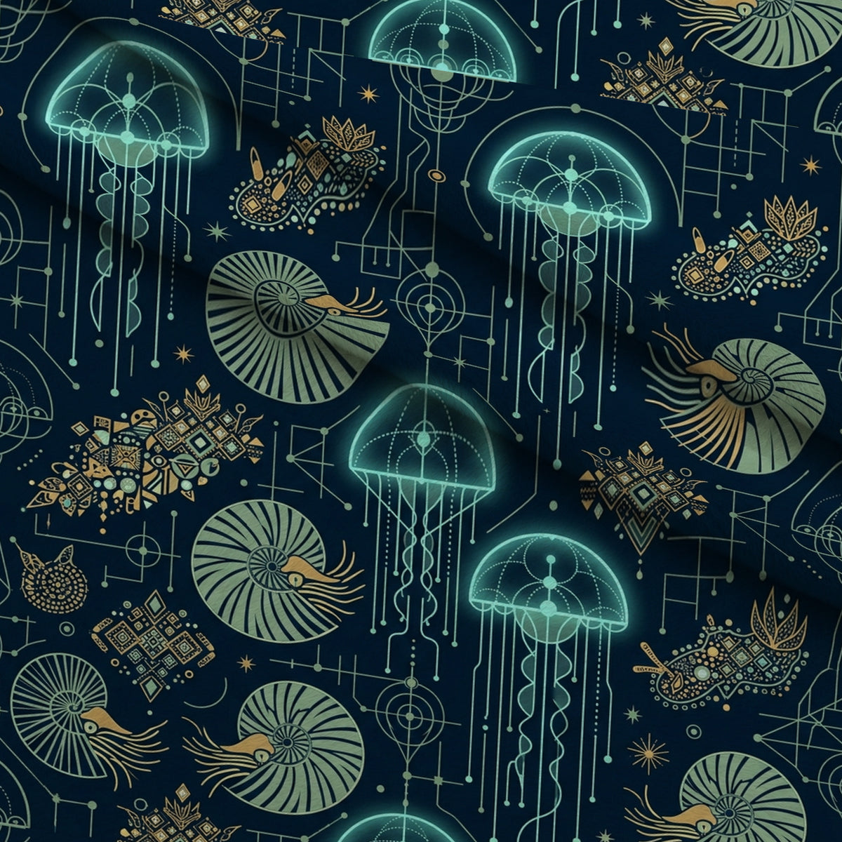 Neon Abyss Pattern 42 Minky Fabric — plush minky folded close-up preview (mv-minky-v1:lying)