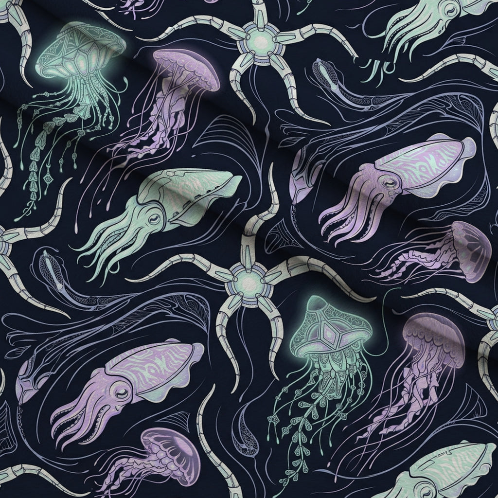 Neon Abyss Pattern 44 Minky Fabric — plush minky folded close-up preview (mv-minky-v1:lying)