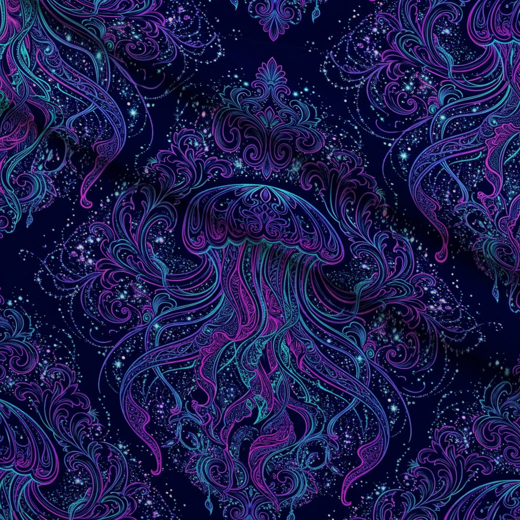 Neon Abyss Pattern 47 Minky Fabric — plush minky folded close-up preview (mv-minky-v1:lying)