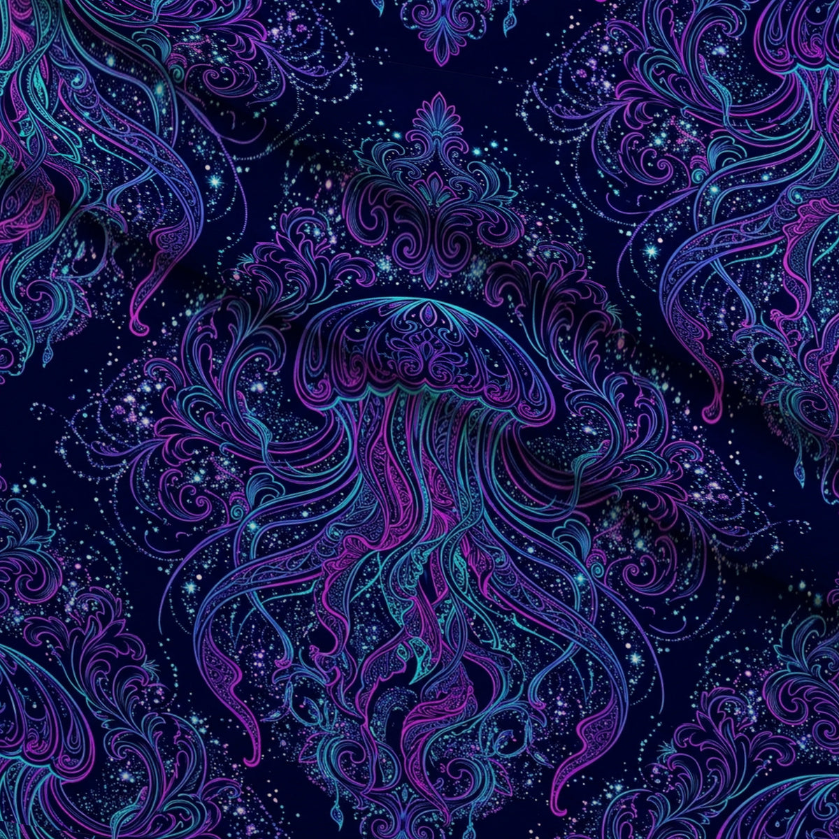 Neon Abyss Pattern 47 Minky Fabric — plush minky folded close-up preview (mv-minky-v1:lying)