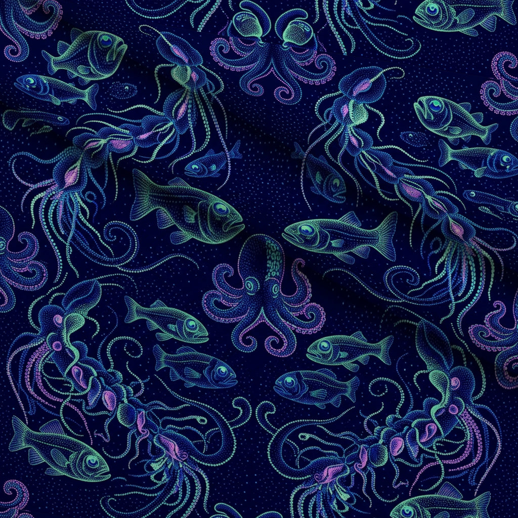 Neon Abyss Pattern 48 Minky Fabric — plush minky folded close-up preview (mv-minky-v1:lying)