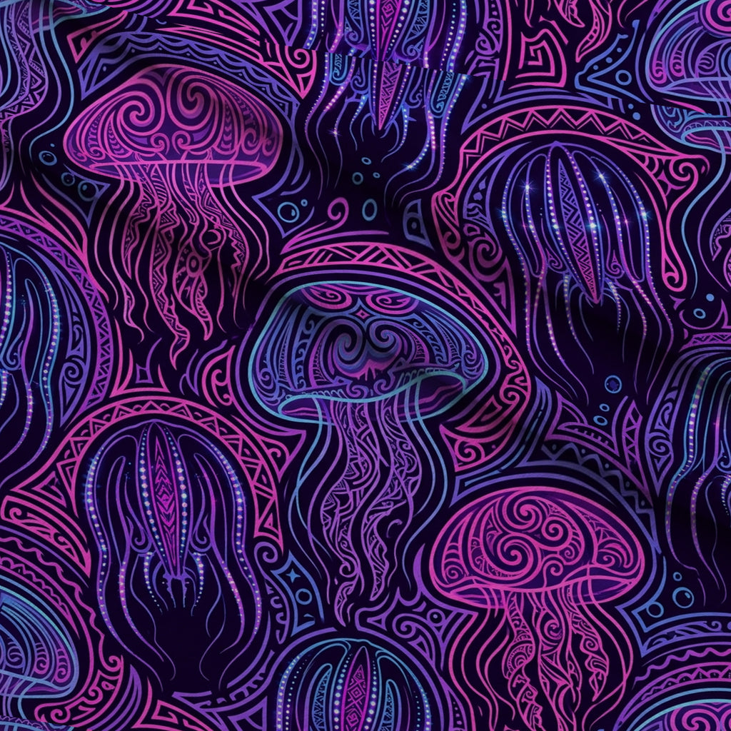Neon Abyss Pattern 49 Minky Fabric — plush minky folded close-up preview (mv-minky-v1:lying)