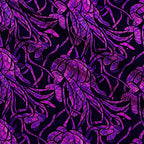 Neon Abyss Pattern 5 Minky Fabric — plush minky folded close-up preview (mv-minky-v1:lying)