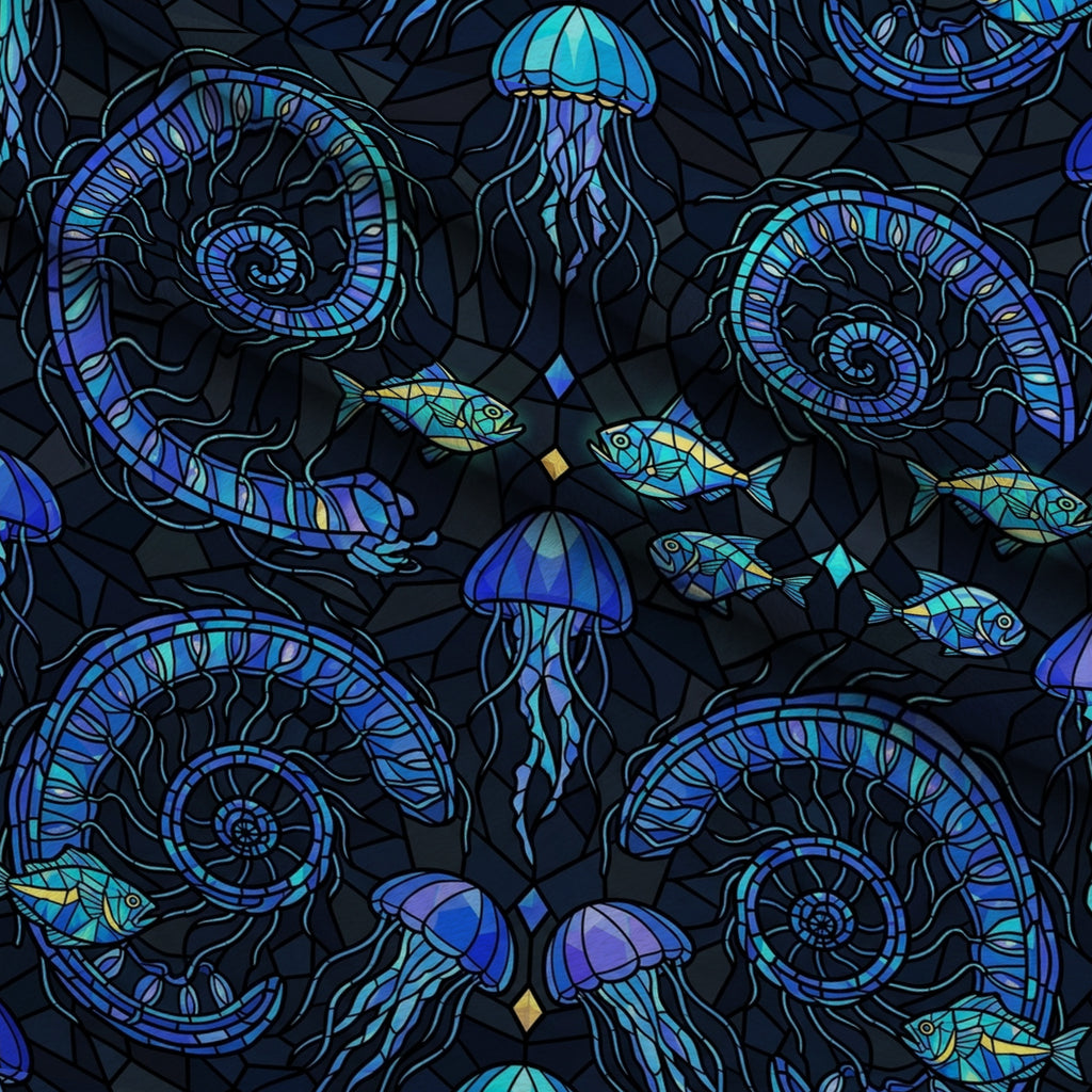 Neon Abyss Pattern 52 Minky Fabric — plush minky folded close-up preview (mv-minky-v1:lying)