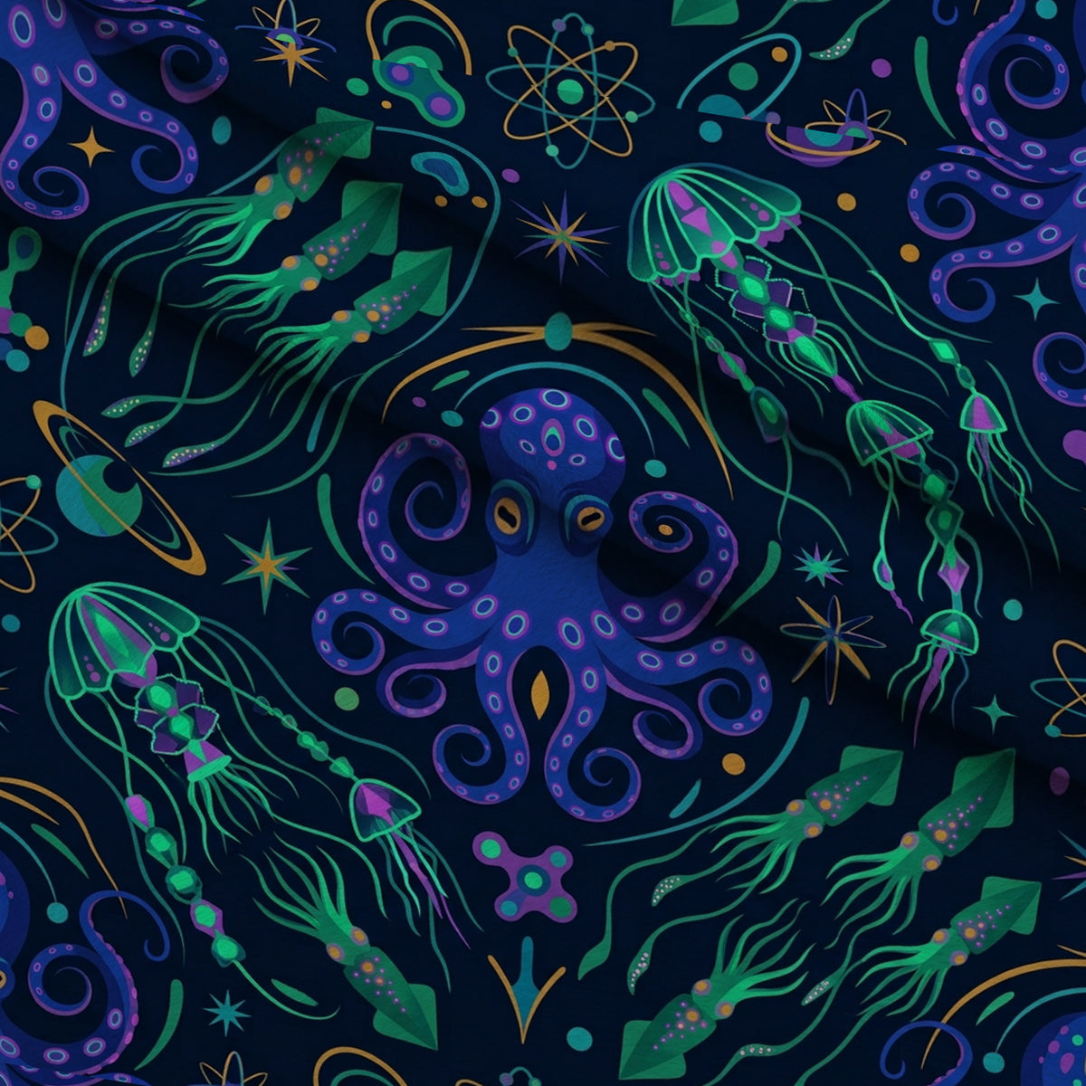 Neon Abyss Pattern 56 Minky Fabric — plush minky folded close-up preview (mv-minky-v1:lying)