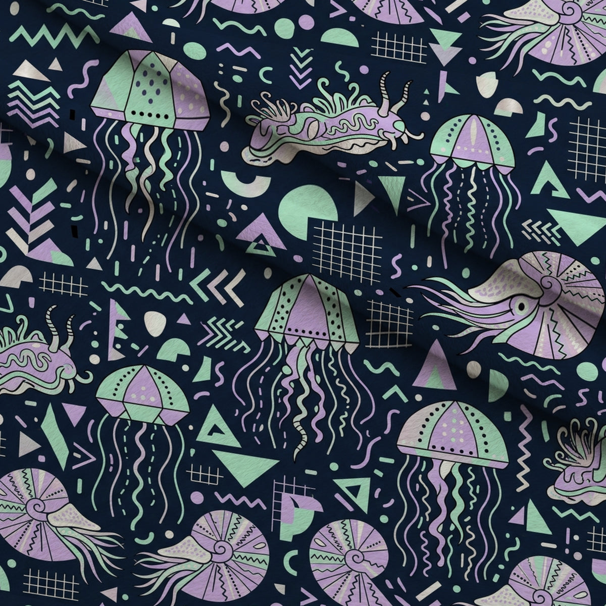 Neon Abyss Pattern 59 Minky Fabric — plush minky folded close-up preview (mv-minky-v1:lying)