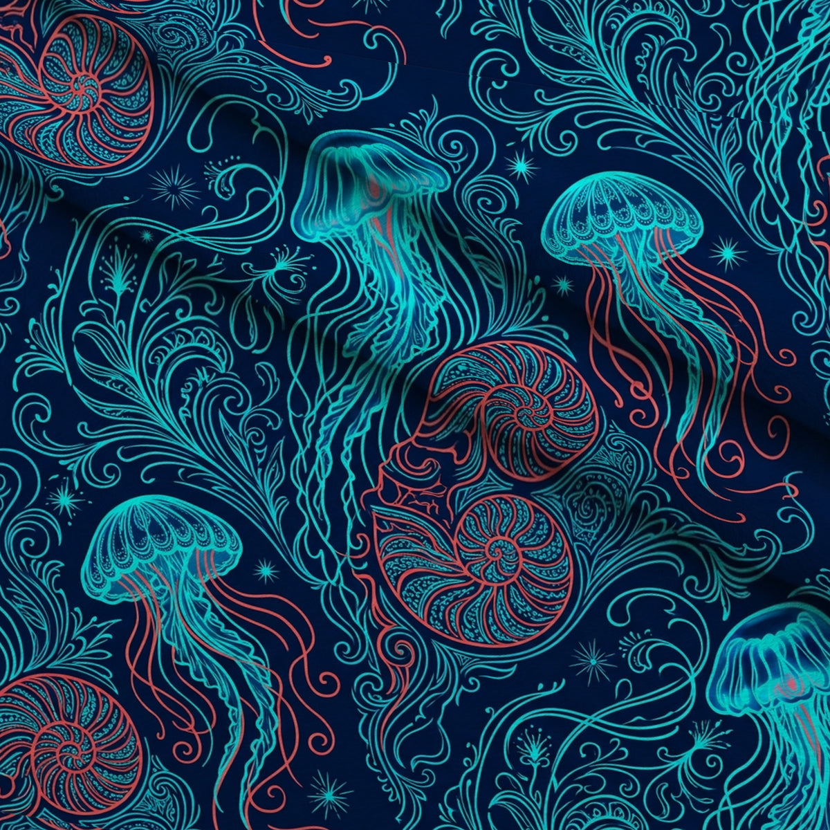 Neon Abyss Pattern 60 Minky Fabric — plush minky folded close-up preview (mv-minky-v1:lying)