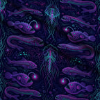 Neon Abyss Pattern 61 Minky Fabric — plush minky folded close-up preview (mv-minky-v1:lying)