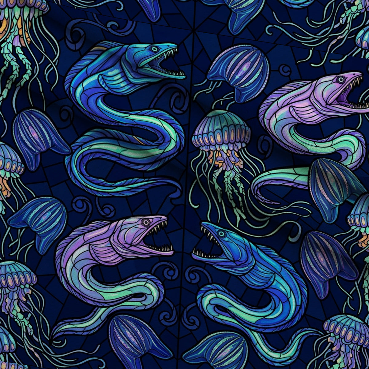 Neon Abyss Pattern 62 Minky Fabric — plush minky folded close-up preview (mv-minky-v1:lying)