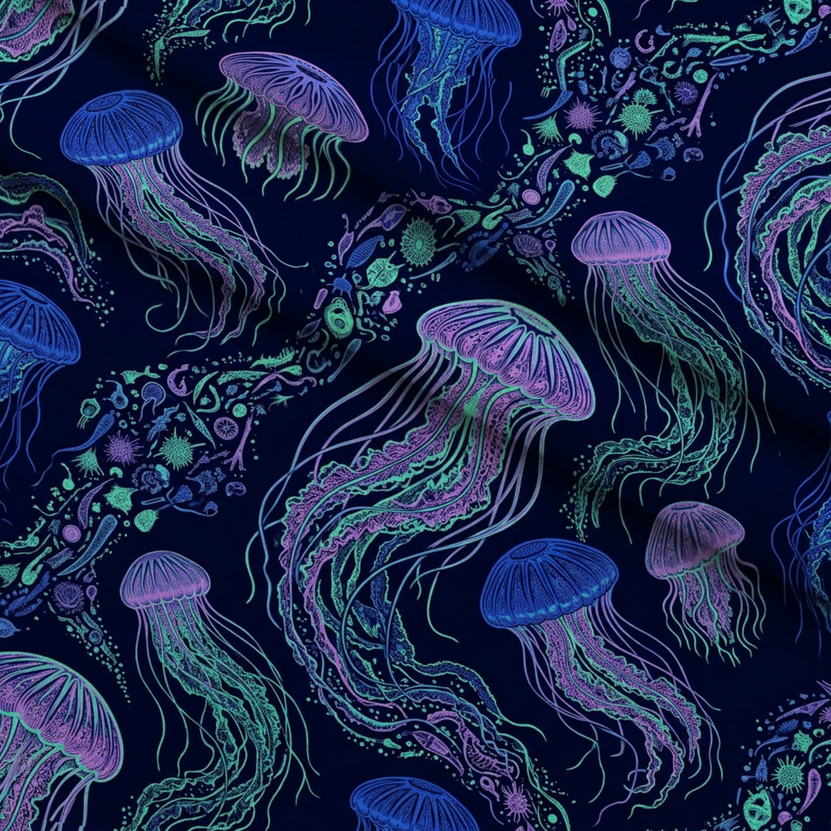 Neon Abyss Pattern 66 Minky Fabric — plush minky folded close-up preview (mv-minky-v1:lying)