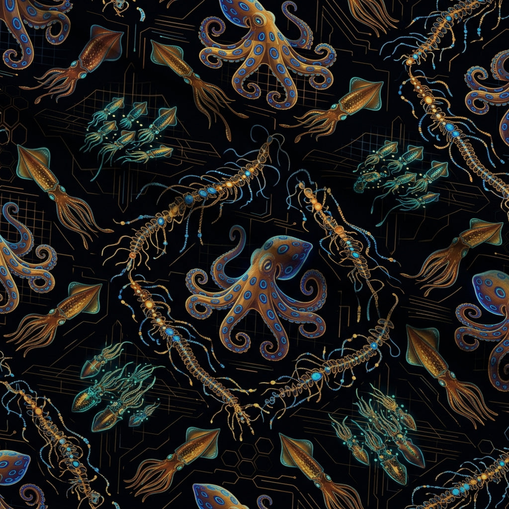 Neon Abyss Pattern 69 Minky Fabric — plush minky folded close-up preview (mv-minky-v1:lying)