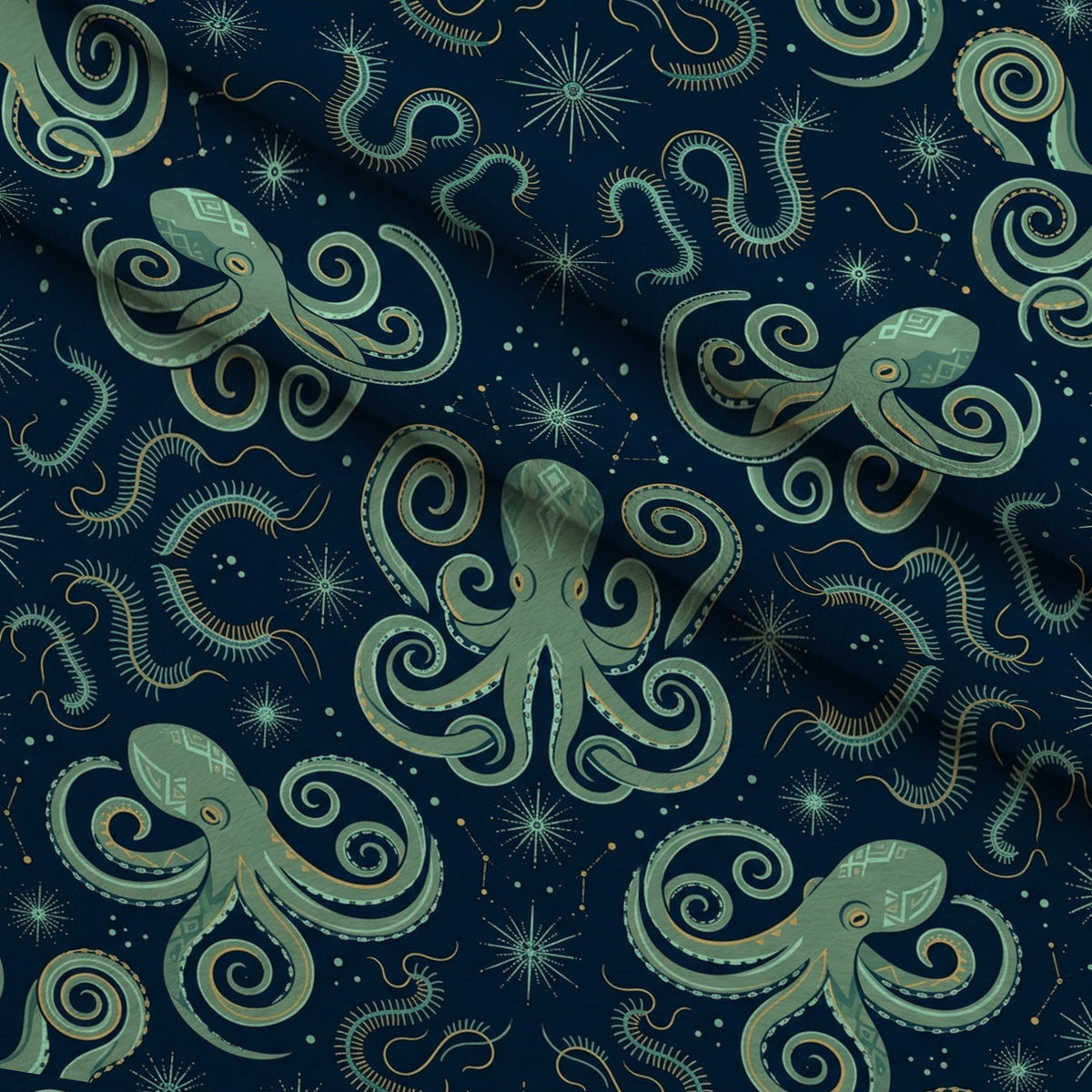 Neon Abyss Pattern 71 Minky Fabric — plush minky folded close-up preview (mv-minky-v1:lying)