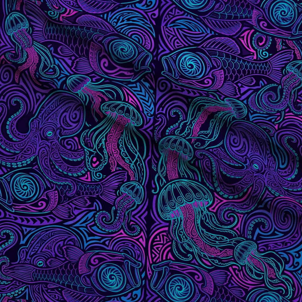 Neon Abyss Pattern 74 Minky Fabric — plush minky folded close-up preview (mv-minky-v1:lying)