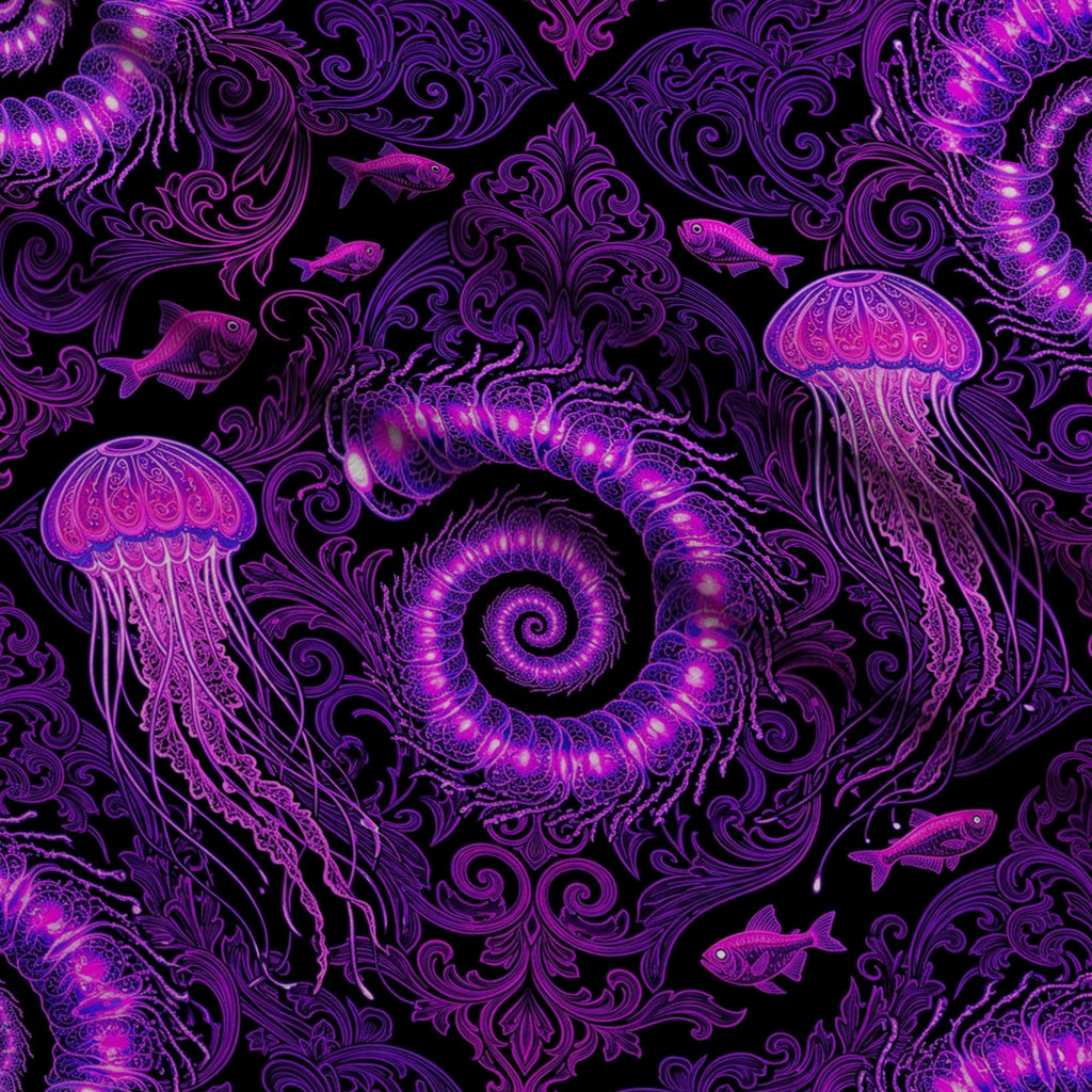 Neon Abyss Pattern 75 Minky Fabric — plush minky folded close-up preview (mv-minky-v1:lying)
